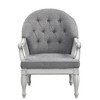 Fabric Chair with Full Foam Cushion, KD Arm & Back and Antique Finish for Living Room - 3 of 4