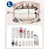 Narwey Cute Makeup Bag Small Toiletry Bag Travel Cosmetic Bag Organizer Make Up Bags with Organized Pockets for Women (Beige Flamingo, Large) - 2 of 3