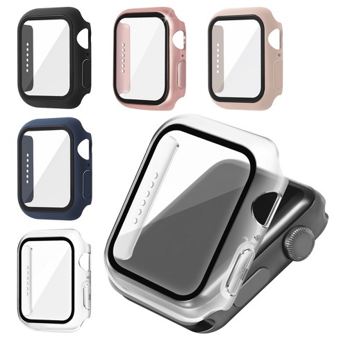 6 Pack Protective Case with Tempered Glass Compatible with Apple Watch  Series 7 45mm / Apple Watch Series 8 45mm (5 Colors)