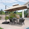 PURPLE LEAF Cantilever Outdoor Umbrella with Base Large Patio Hanging Double Top Square Offset Umbrella 360° Rotation - 2 of 4