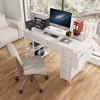 MDF & Metal Computer Desk with Power Outlet, 7 Fabric Drawers & Side Pocket - 2 of 4