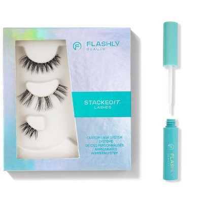 Flashly Beauty - StackedIt Custom Lash System - False Eyelashes - Marvel x Mimic - Black + StickIt Lash Glue