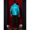 Lars Amadeus Men's Long Sleeves Button Down Disco Costume Metallic Shirt - 3 of 4