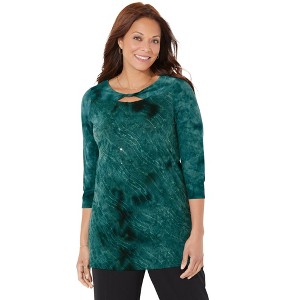 Catherines Women's Plus Size Starlight Top - 1 of 4