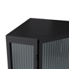 NicBex Corner Cabinet with Doors,Corner Storage Cabinet with Tempered Glass,2/3-Tier Shelves Floor Storage Cabinet for Bathroom,Bedroom - 4 of 4