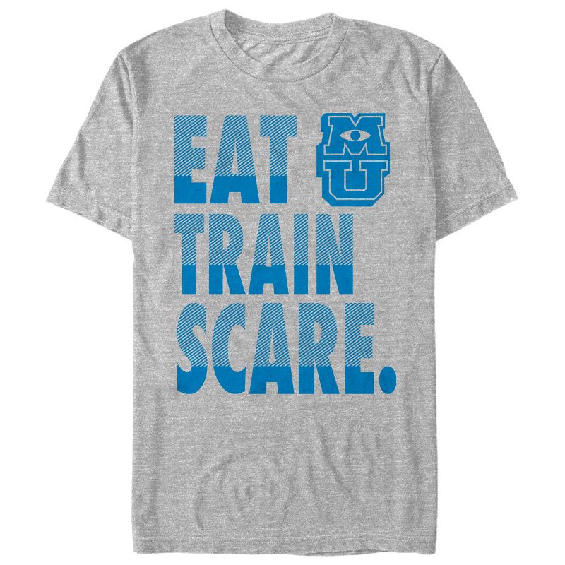 Men's Monsters Inc Eat Train Scare Motto T-Shirt, 1 of 5