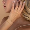 Turandoss 18K Gold Hand Chain Bracelet for Women - Dainty Cubic Zircon Finger Rings Bracelets Adjustable, Gold Chain Bracelet, Christmas Gifts, 6+2In - 4 of 4
