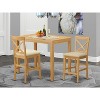 HomeStock 3-Piece Natural Brown Oak Finish Solid Wood Top Counter Height Dining Table Set - 2 of 4