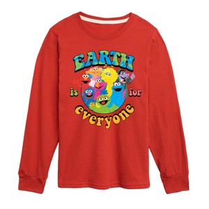 Boys' - Sesame Street - Earth Is For Everyone Long Sleeve Graphic T-Shirt - 1 of 3