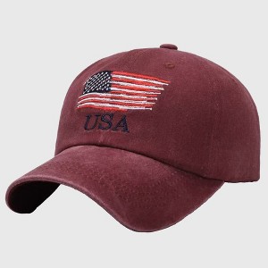 Anna-Kaci Men's and Women's Baseball Cap with USA Flag Embroidery - 1 of 4
