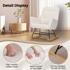 Baby Rocking Chair, Indoor Upholstered Rocking Chair with High Back Pulley Decorative Chair, Bedroom Upholstered Nursing Chair, Cream - 4 of 4