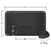 Saloniture 3 ft. x 5 ft. Salon & Barber Shop Chair Anti-Fatigue Floor Mat - Black Rectangle 1/2" Thick - 2 Pack - 3 of 4