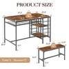 Dining Table Set for 4, Kitchen Table Set for 4 with 2 Benches, Rectangular Dining Room Table Set with Wine Rack & Storage Shelves - 2 of 4