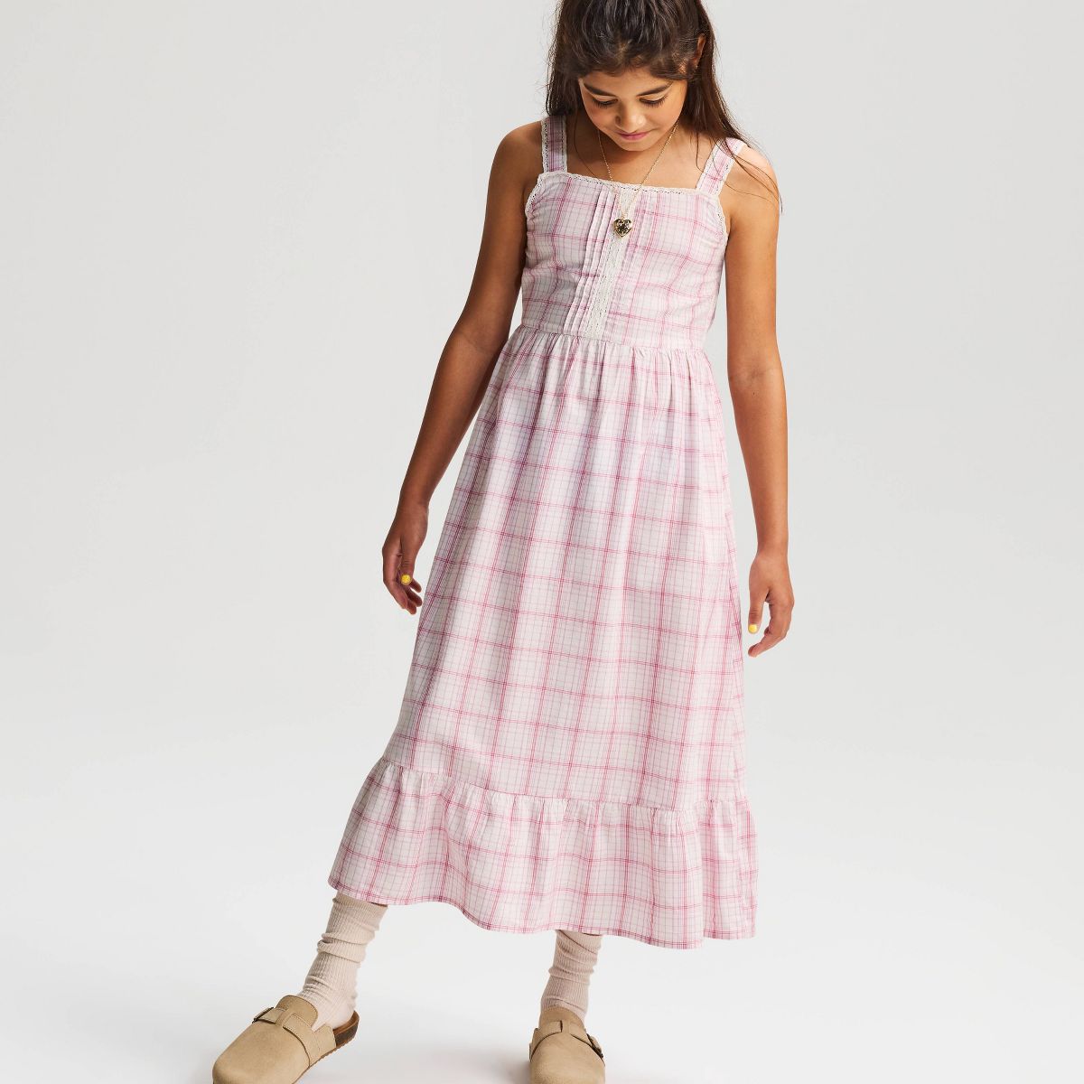Girls' Lace Trim Woven Maxi Dress - Cat & Jack™