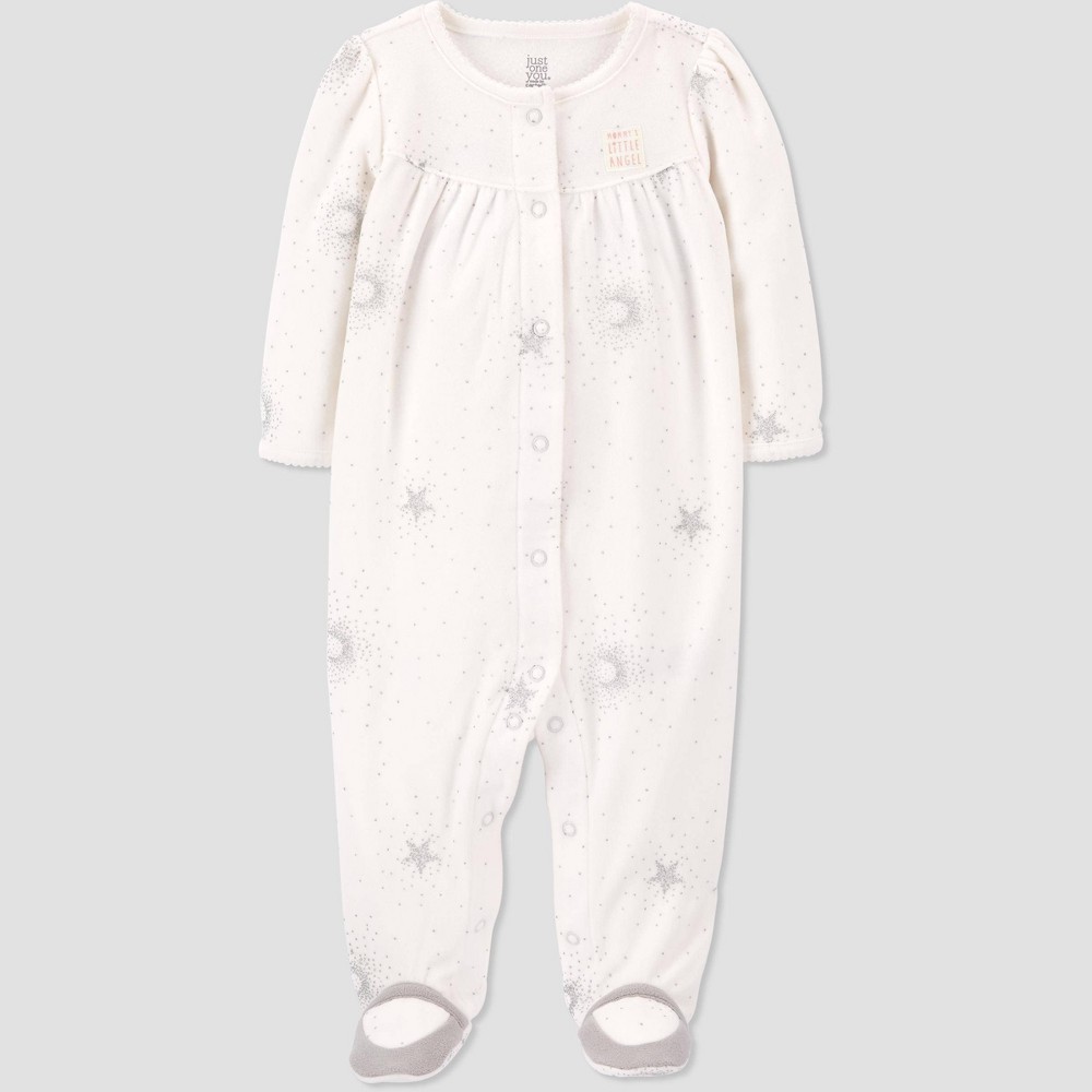 Size 6M Baby Girls' Mommy's Angel Footed Pajama - Just One You made by carter's Off-White Newborn