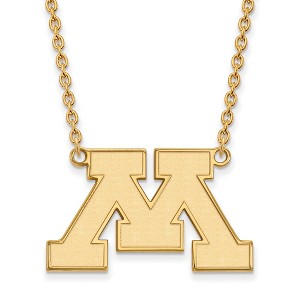 Black Bow Jewelry 14k Yellow Gold Minnesota Golden Gophers NCAA Necklace 18 Inch - 1 of 4
