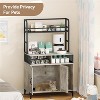 Homhougo cat Litter Box Enclosure, cat Litter Box, Hidden Litter Box Furniture with Three Storage Layers and Storage Door - 3 of 4