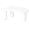 NicBex 39.4" Petal-Shaped Coffee End Table,Cream Style Center Table with 3 Thick Legs,Minimalist Irregular Table with Sleek Round Edges - 3 of 4