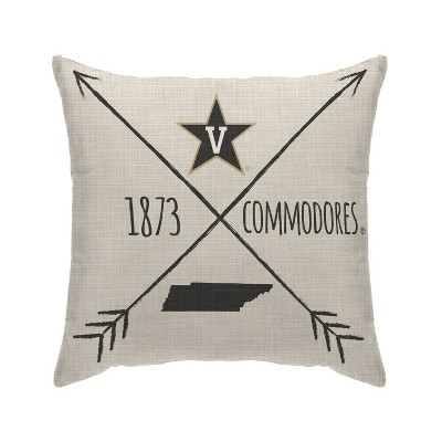 NCAA Vanderbilt Commodores Cross Arrow Decorative Throw Pillow