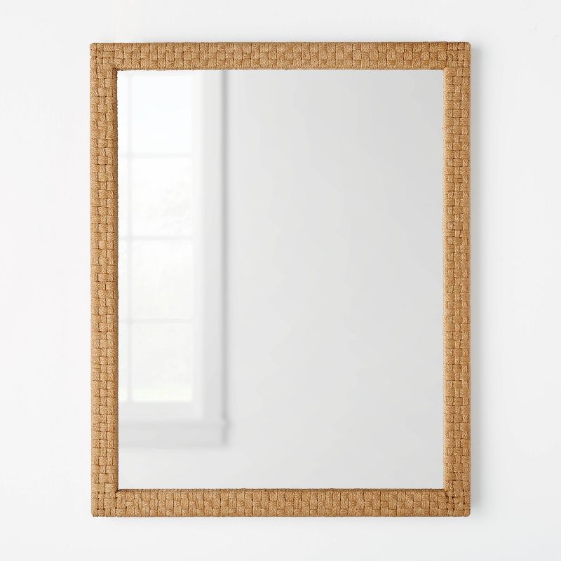 24&#34; x 30&#34; Woven Check Wall Mirror Natural - Threshold&#8482; designed with Studio McGee, 1 of 6