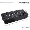 Pyle 6-Channel Bluetooth DJ Mixer – 19" 5U Rack Mount, Digital LED Controls, 10-Band EQ, 2 Phono, 8 Line, and 2 Mic Inputs - 3 of 4