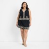 Women's Embroidered Linen Mini A-Line Skirt - Future Collective Black - 3 of 3