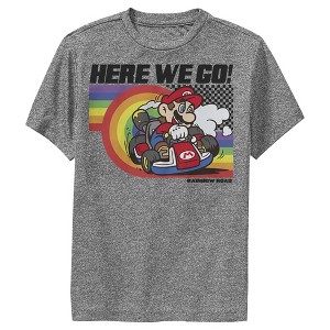 Boy's Nintendo Mario Kart Rainbow Road Racing Performance Tee - 1 of 4