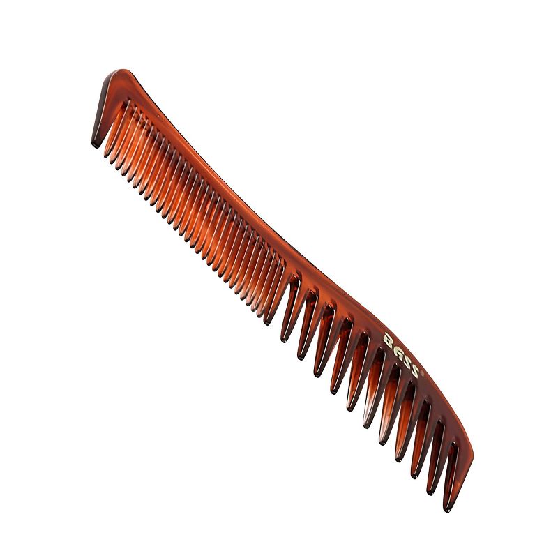 Bass Brushes Tortoise Shell Finish Grooming Comb Premium Acrylic Large Wide and Fine Tooth Style Large Wide and Fine Tooth Style, 2 of 3