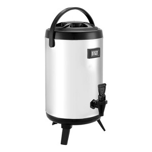 VEVOR Insulated Beverage Dispenser, 2 Gal/7.6L Stainless Steel Thermal Drink Server with Spigot & Temp Display, for Hot and Cold Drinks, Silver - 1 of 4