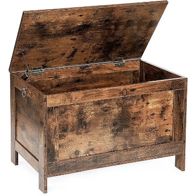 MaseiKar Toy Box, Retro Wooden Look Storage Chest with Safety Hinge, Entryway Storage Bench Supports 220 lb, Inches Toy Chest Organizer, Easy Assembly