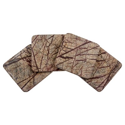 Thirstystone Square Rainforest Marble Coasters Set of 4