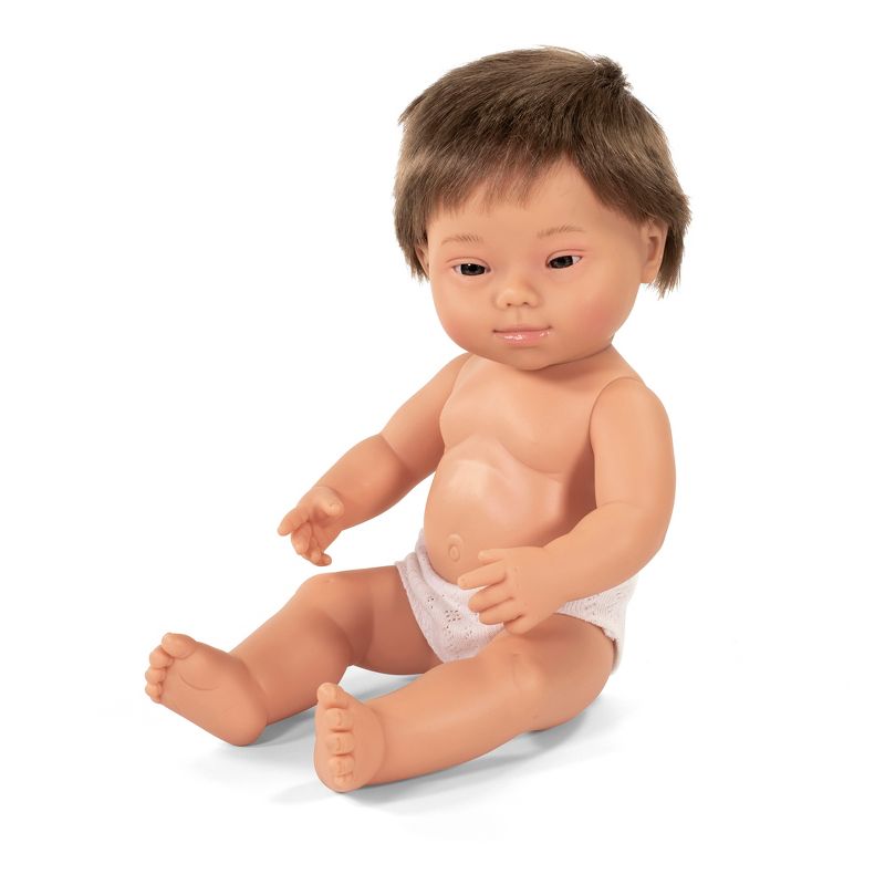 Miniland Educational Anatomically Correct 15" Baby Doll, Down Syndrome Boy, Brown Hair, 2 of 7