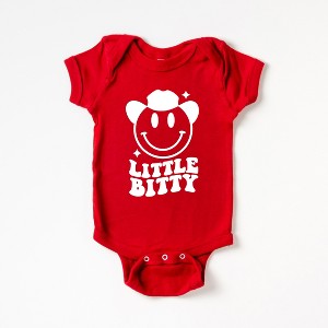 The Juniper Shop Little Bitty Smiley Baby Bodysuit - NB - Red - 1 of 2