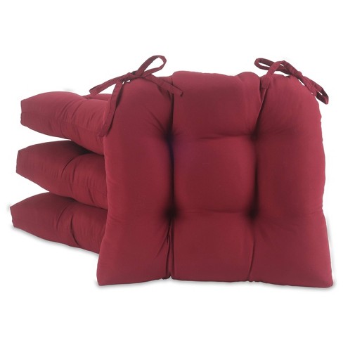 Barn Red Micro Fiber Chair Pads With Tie Backs set Of 4 Essentials Target