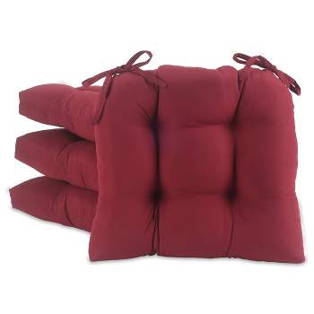 Barn Red Micro Fiber Chair Pads with Tie Backs (Set Of 4) - Essentials
