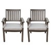 GDFStudio Outdoor Aluminum Dining Chairs with Cushion (Set of 2), Gray - 2 of 4