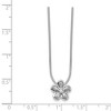 Black Bow Jewelry 10mm Diamond Flower Necklace in Rhodium Plated Silver, 18-20 Inch - 2 of 4