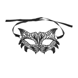 Unique Bargains Lace Half Face Party Mask Black 1 Pc - 1 of 4