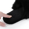 Fluffy Open Toe Slippers For Women Indoor Memory Foam, Comfy Fuzzy House Slippers Non-slip, Soft Faux Fur Slip-on Bedroom Slippers - 4 of 4