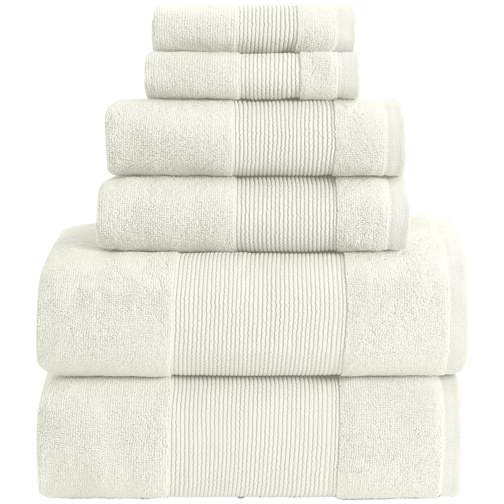 Modern Threads AirCloud 100% Cotton 6-Piece Towel Set, Ivory
