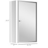 Bathroom Mirrored Cabinet, Vertical 16" x 24" Stainless Steel Frame Medicine Cabinet - 3 of 4