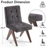 YOUNIKE Modern Upholstered Chair Dining Room Armless Kitchen Chairs Set of 4 Linen Fabric Chair Vanity with 4.7" Thick Cushion Wood V-Leg - 3 of 4