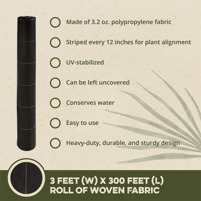 Sunbelt 3.2-Oz Black Polypropylene Weed Barrier Ground Cover, 37in x 8ft
