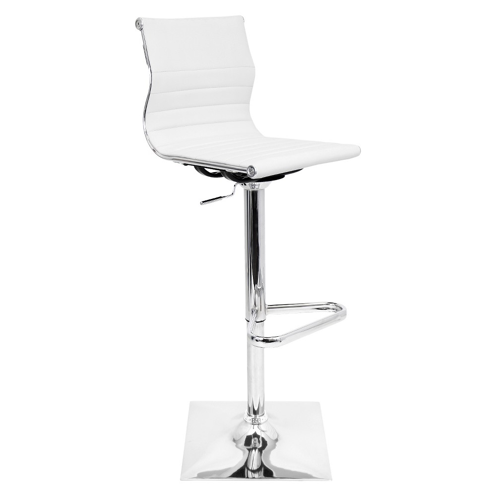 Photos - Chair Adjustable 25"-32" Rectangular Barstool White - LumiSource