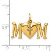 Black Bow Jewelry 14k Yellow Gold Mom with Cross Charm or Pendant, 22mm - 4 of 4