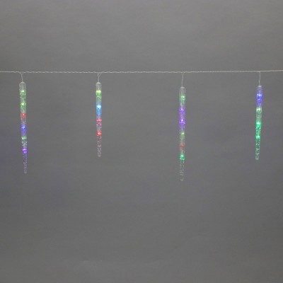 Philips 11ft 60ct App-Controlled Christmas LED Icicle Lights Color Changing Create Motion Multicolor with Green Wire