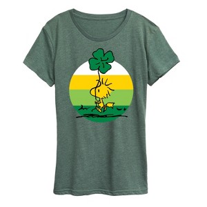 Women's - Peanuts - Woodstock Shamrock Short Sleeve Graphic T-Shirt - 1 of 4