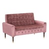 Velvet Loveseat Sofa , Christopher Knight Home Velvet Couch,  Mid Century Modern Craftsmanship Loveseat Sofa  , Chesterfield Sofa - 3 of 4