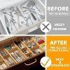 Drawer Dividers, Expandable Bamboo Organizers with Inserts & Labels, Adjustable 17"–22", Set of 10 for Kitchen, Office, Dresser, Natural - 3 of 4