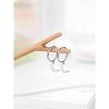 316L Stainless Steel Huggie Hoops with Moon Charm | Silver Dangle Earrings - 3 of 4
